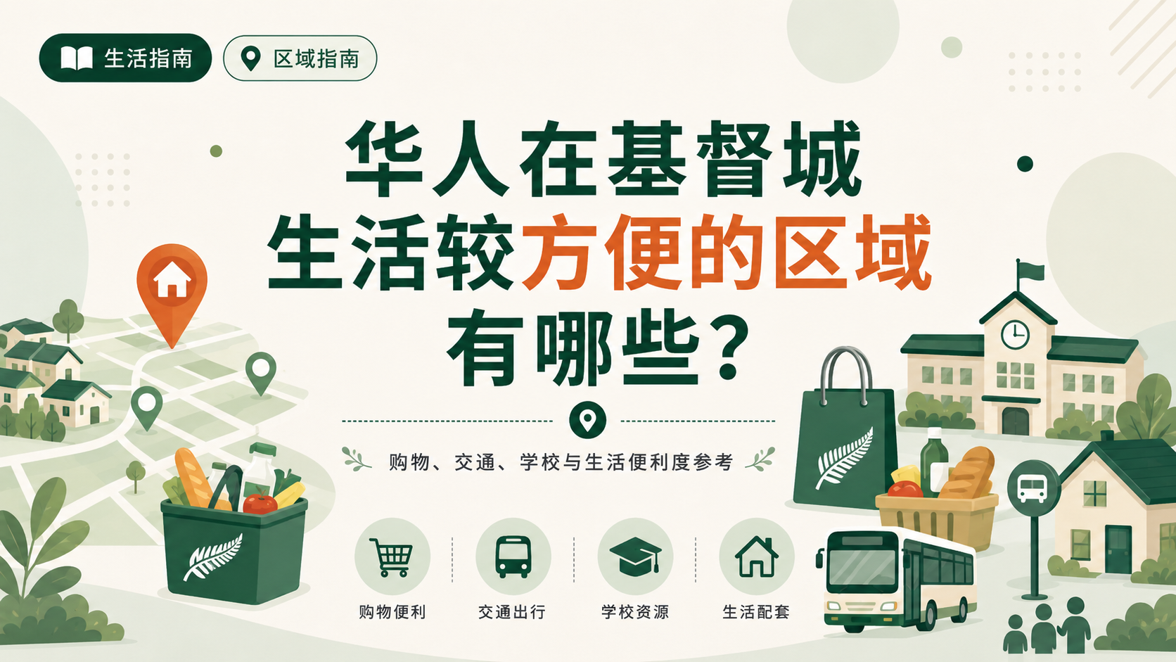 华人在基督城生活较方便的区域有哪些？封面