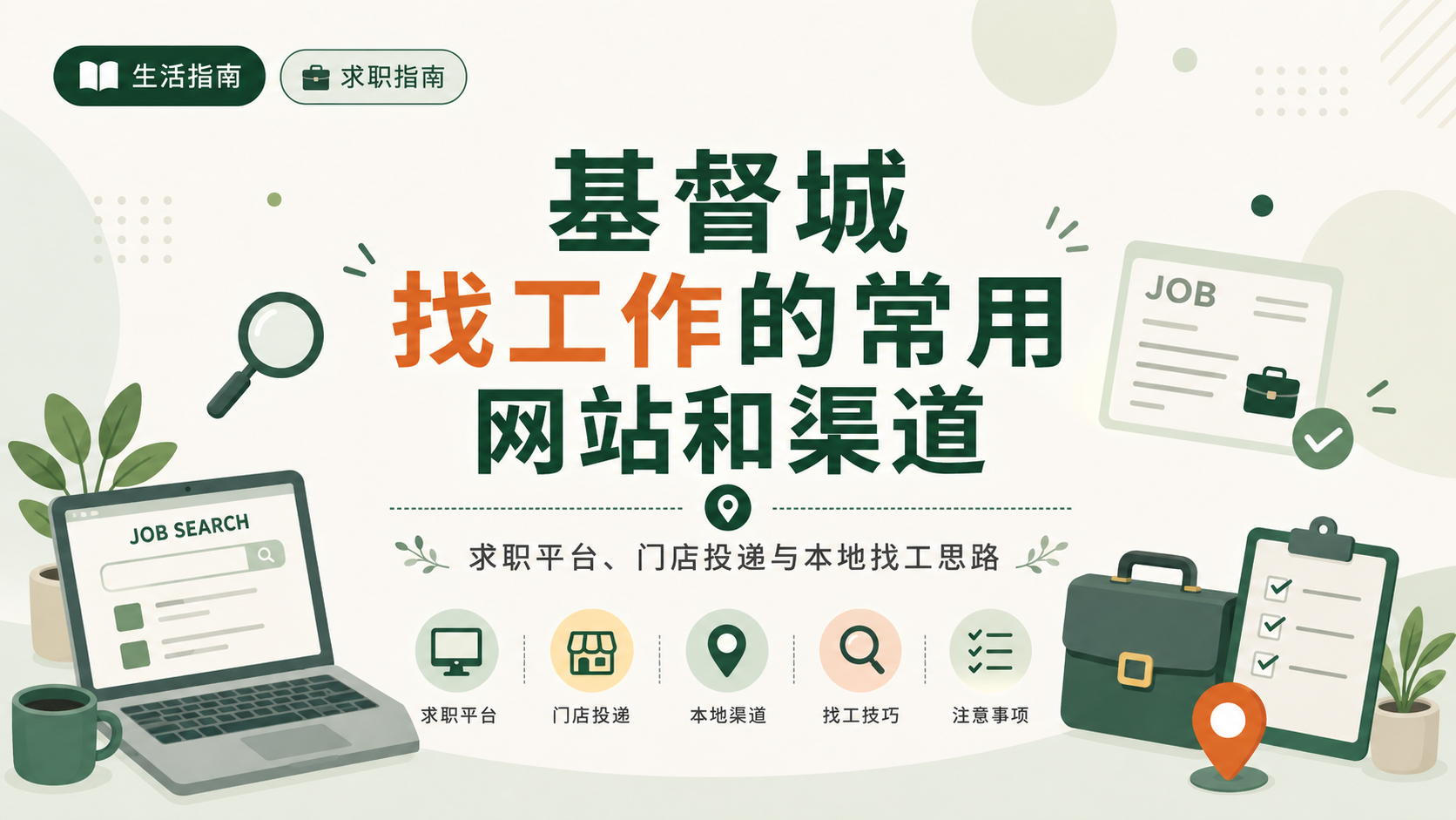 基督城找工作的常用网站和渠道封面